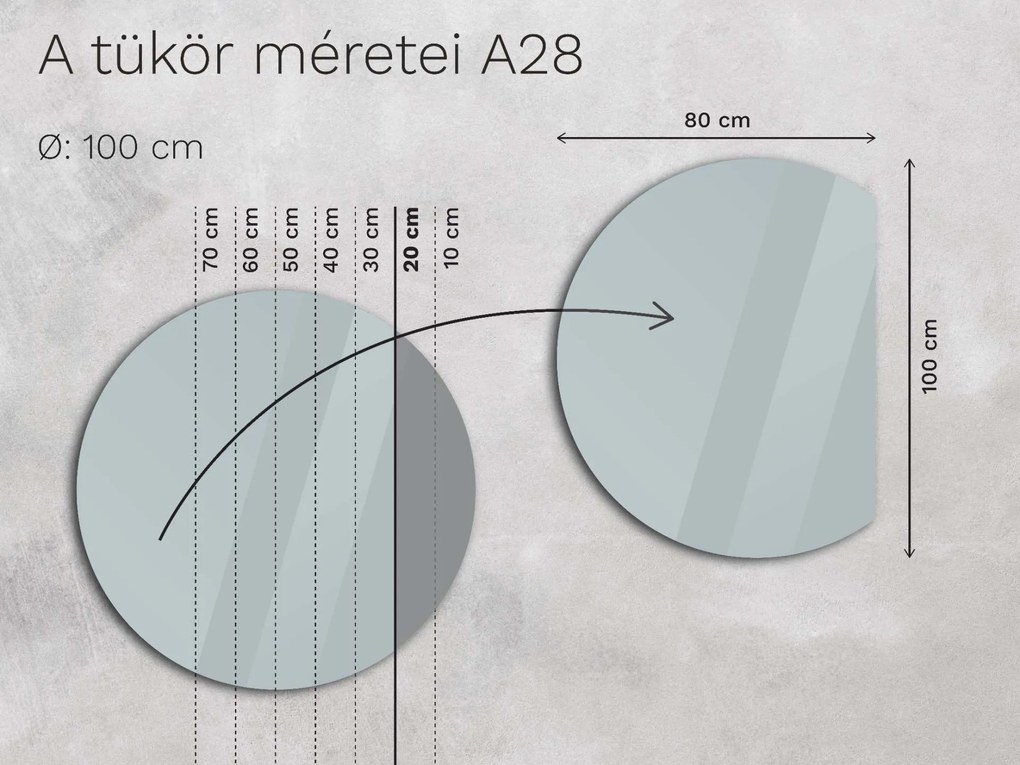 Atipikus tükör LED világítással A28