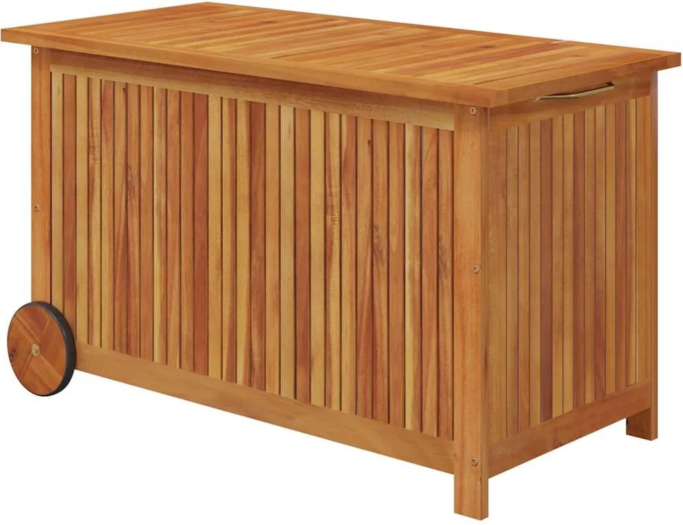 vidaXL tömör akácfa kerti tárolóláda kerekekkel 90 x 50 x 58 cm