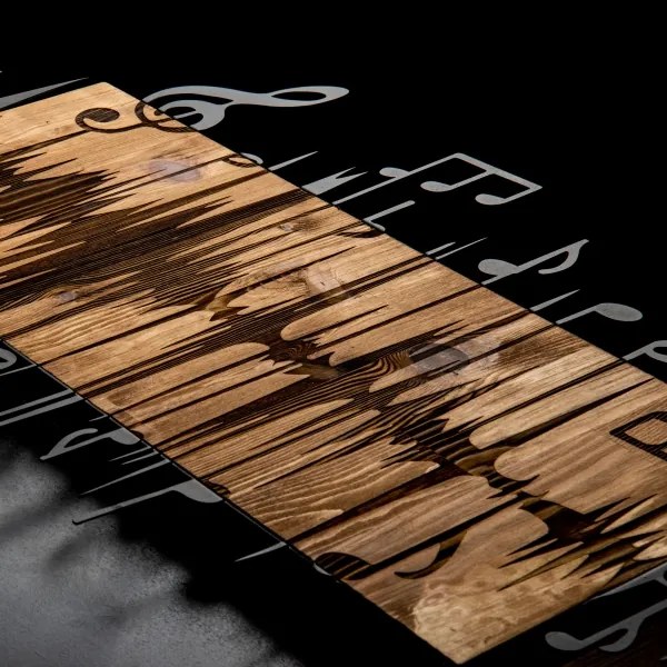 Fali dekoráció 90x47 cm jegyzetek fa/fém