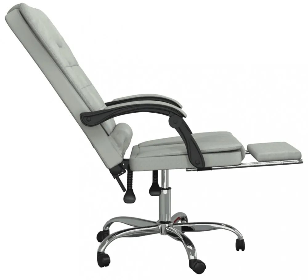 vidaXL viágosszürke bársony dönthető masszírozó irodaszék