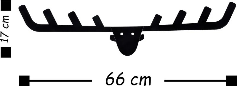 Antler fém falikampó, 66×17 cm
