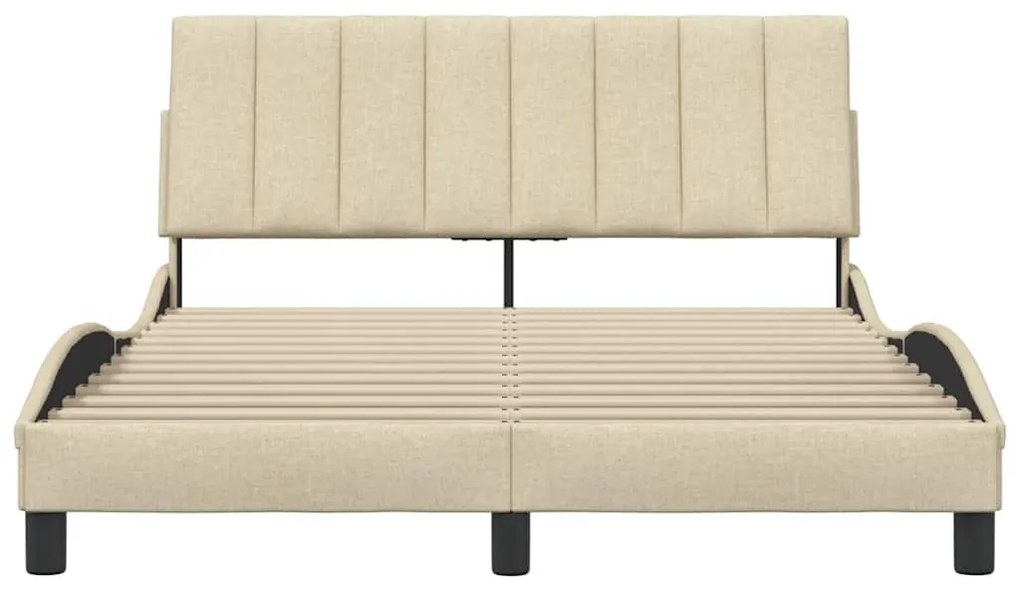 krémszínű szövet ágykeret matrac nélkül Hanko 140 x 200 cm