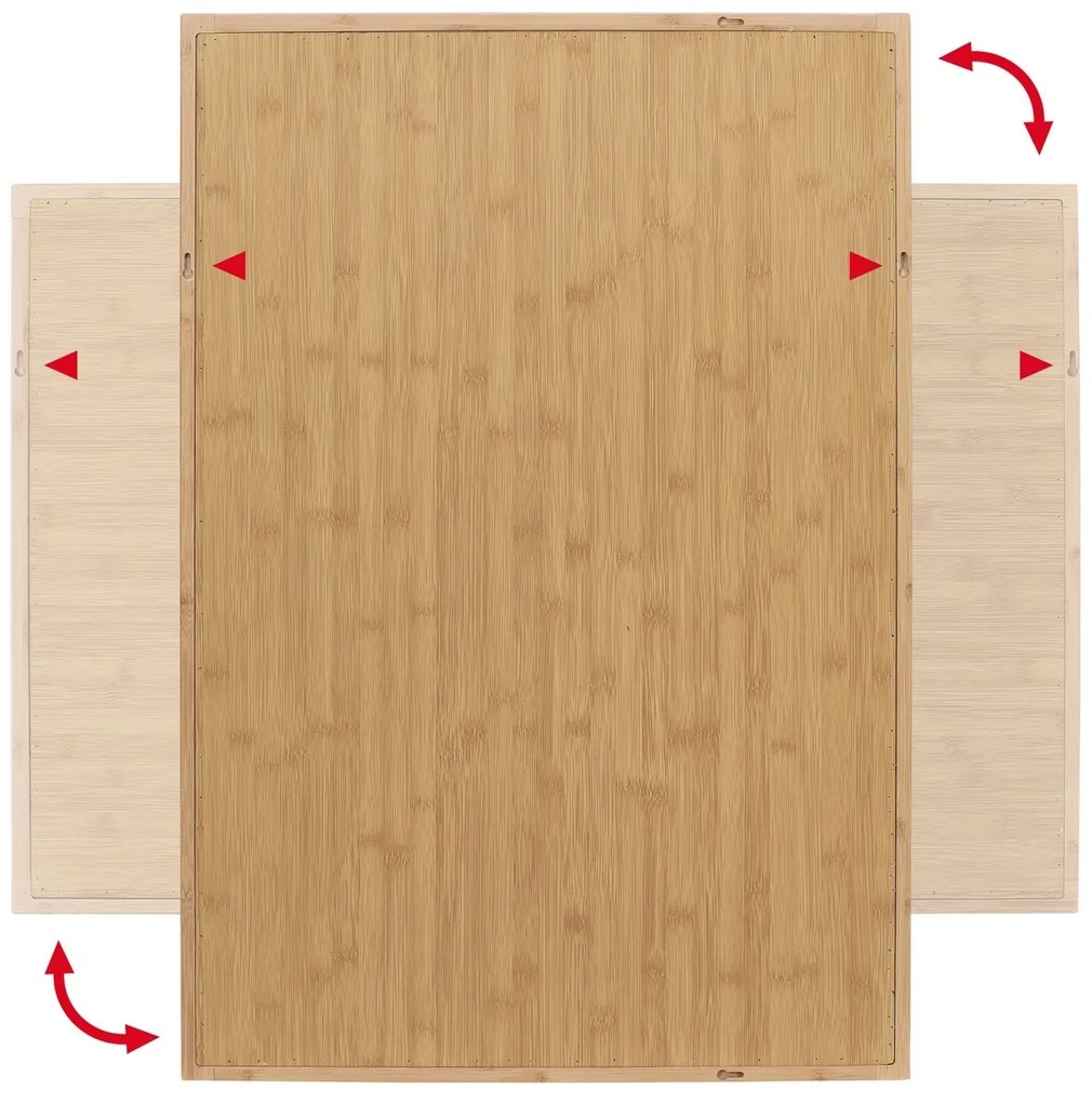 Fali tükör B044 NAT, bambusz, L