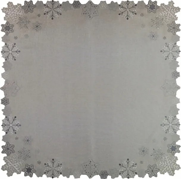 Karácsonyi terítő hópelyhek szürke 40x140
