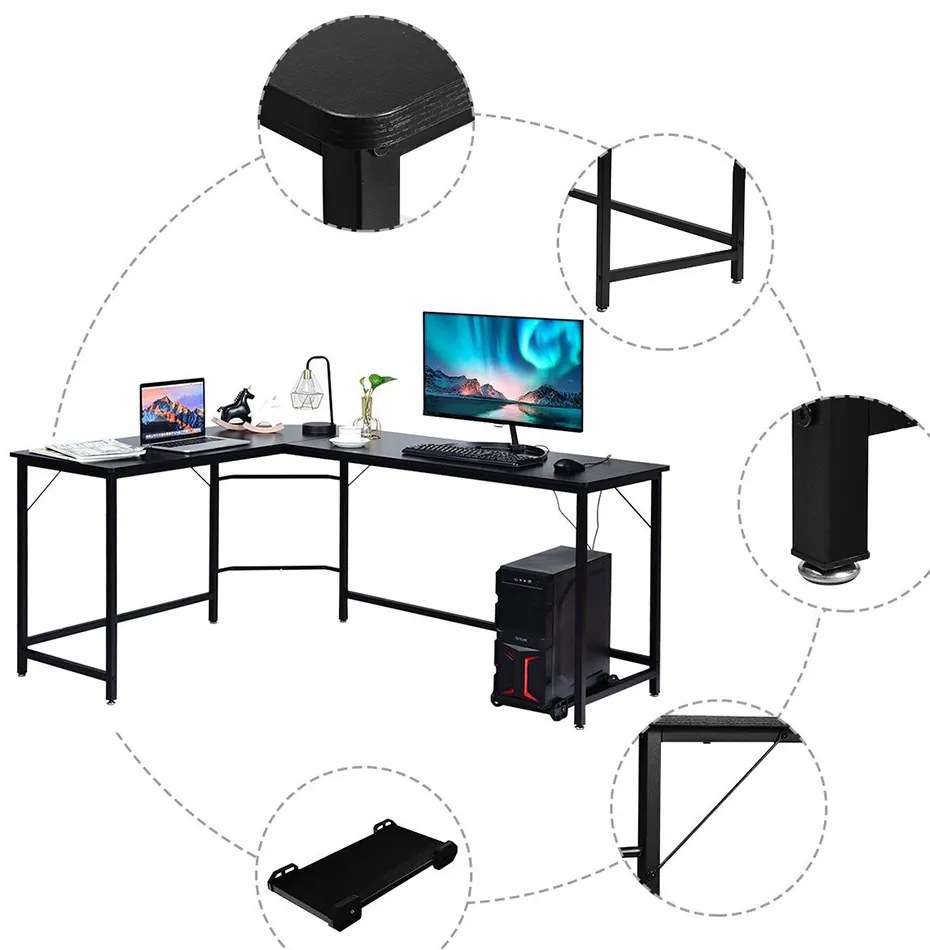 Sarokíróasztal, fekete