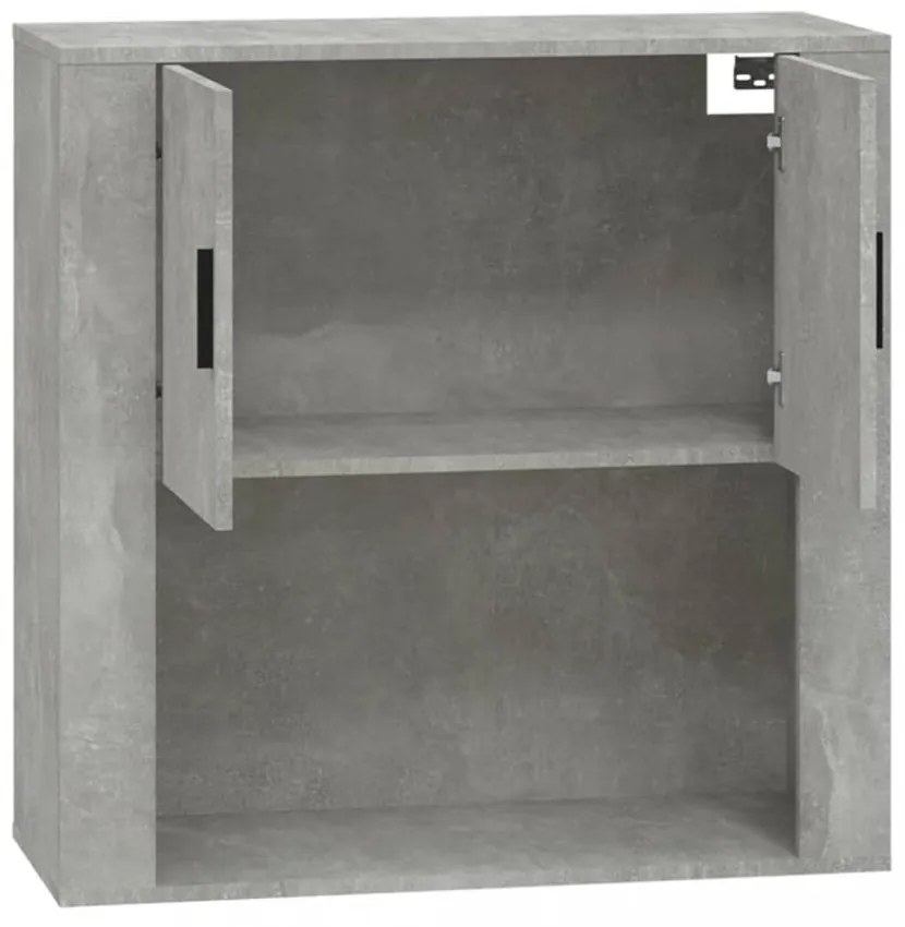 betonszürke szerelt fa faliszekrény 80 x 313 x 80 cm