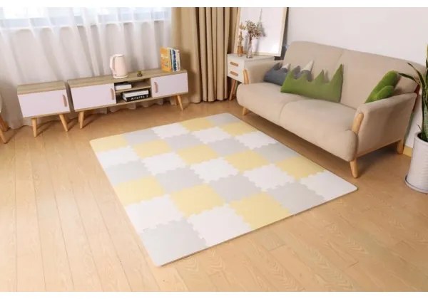 KINDERKRAFT LUNO 30 db szürke/sárga hab puzzle játék