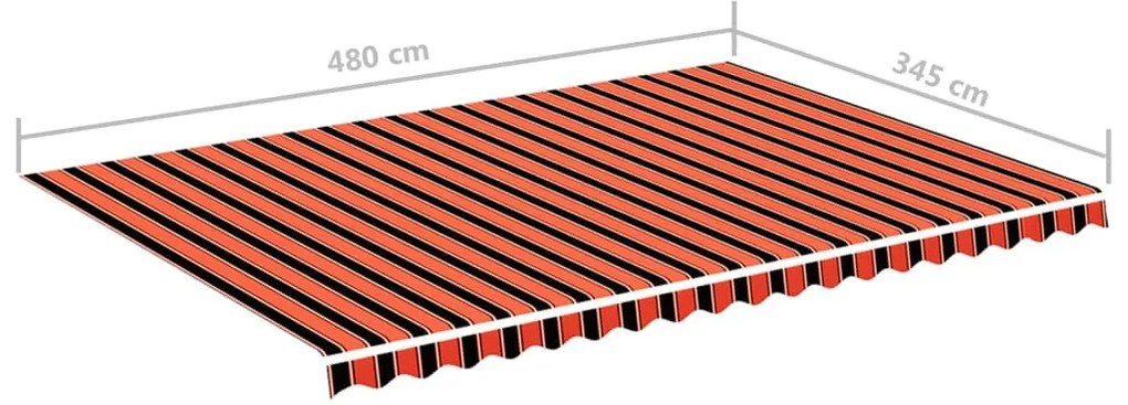 narancssárga és barna csere napellenző ponyva 5 x 3,5 m