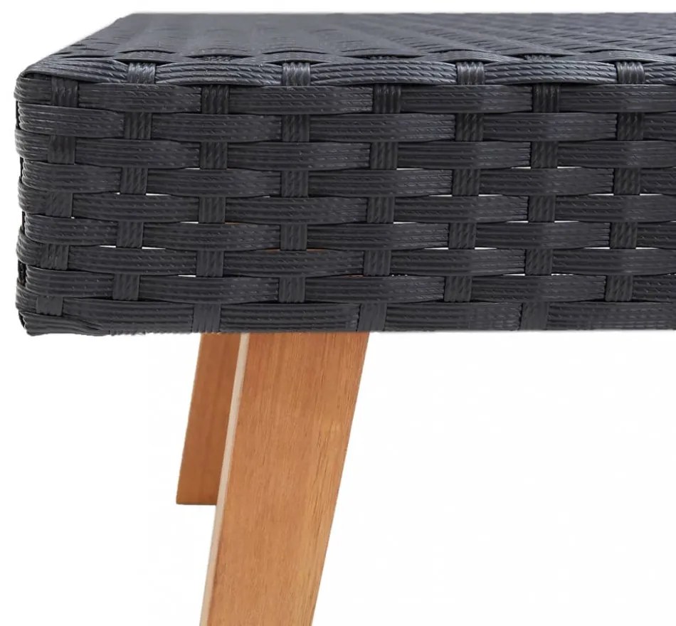 vidaXL 2 részes fekete polyrattan kerti ülőgarnitúra párnákkal