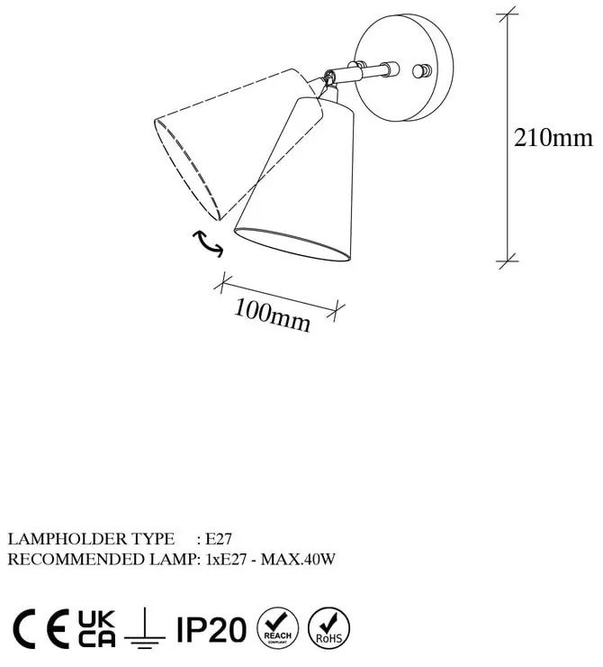 Aranyszínű fali lámpa ø 10 cm Evander – Opviq lights