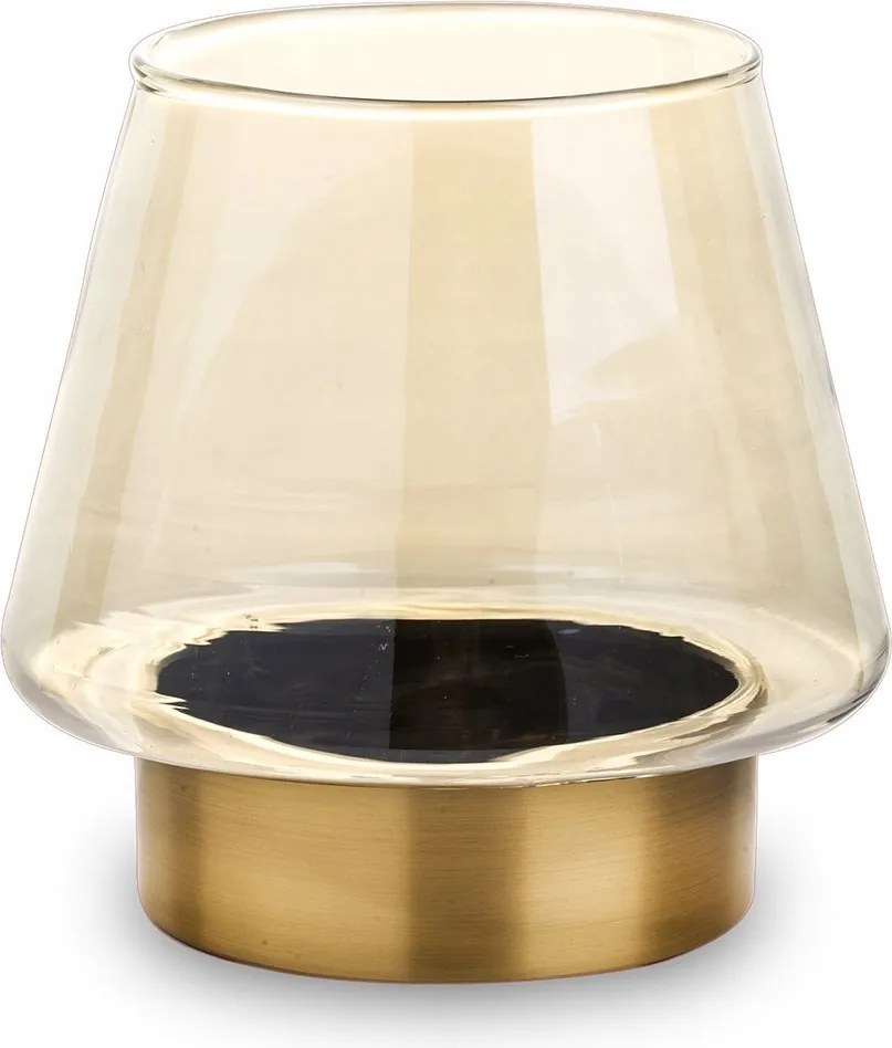 Üveg Gyertyatartó 10cm Pezsgő Arany 1GYERTYÁHOZ