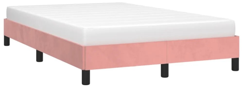 ágykeret matrac nélkül rózsaszín 120x190 cm bársony