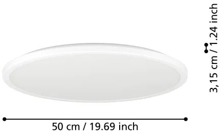 Eglo 901473-LED RGBW Dimmelhető fürdőszoba Világítás ROVITO-Z 16,8W/230V átm. 50 cm IP44 fehér