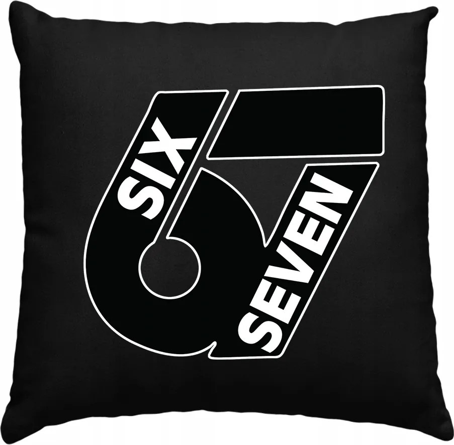 Gyerek párna Six Seven 67 Brainrot fekete