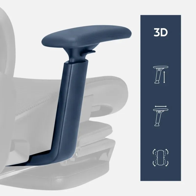 Expert Ergonomikus irodai szék, hálós szövettel, állítható 3D, karfákkal és fejtámlával, fekete
