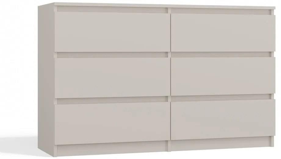 M6 120 fiókos szekrény, 120x75x30 cm, kasmír