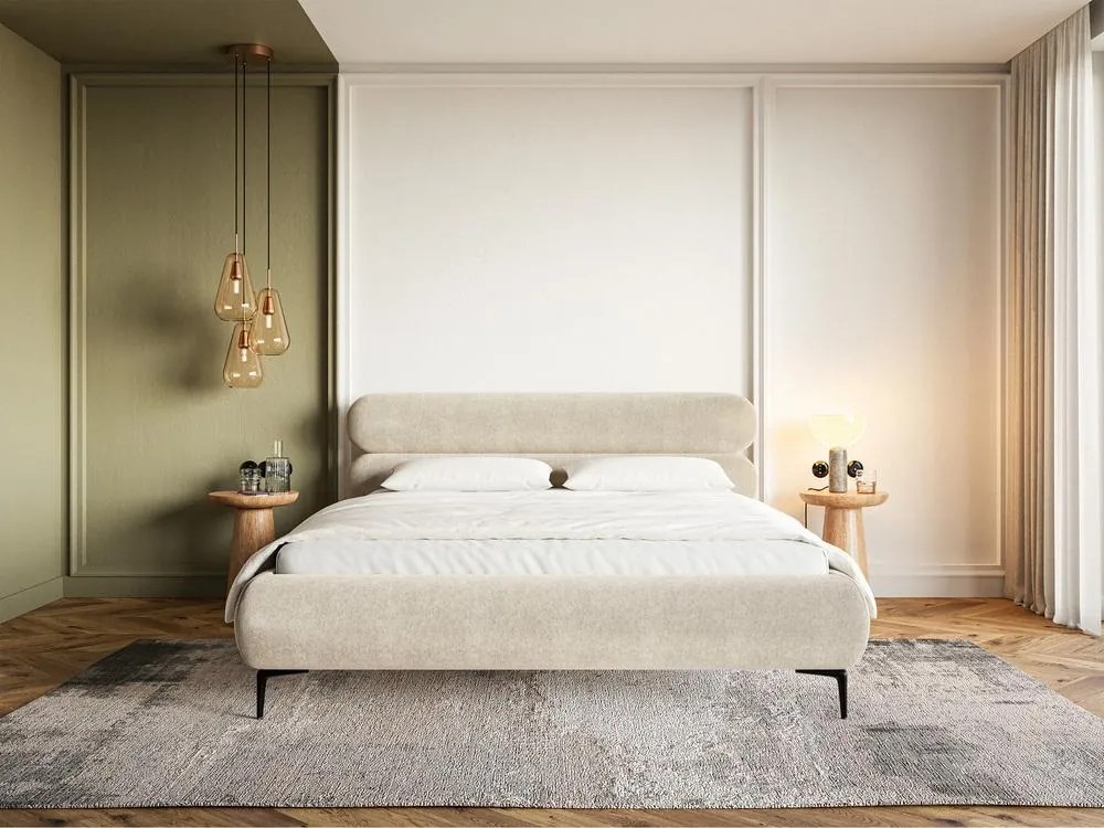 Franciaágy 180 cm Rirri 180B (ágyráccsal) (világos bézs + fekete). 1099870