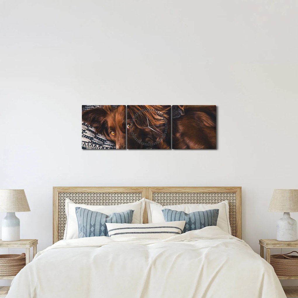 Egy kép fekvő kutyákról (órával) (90x30 cm)