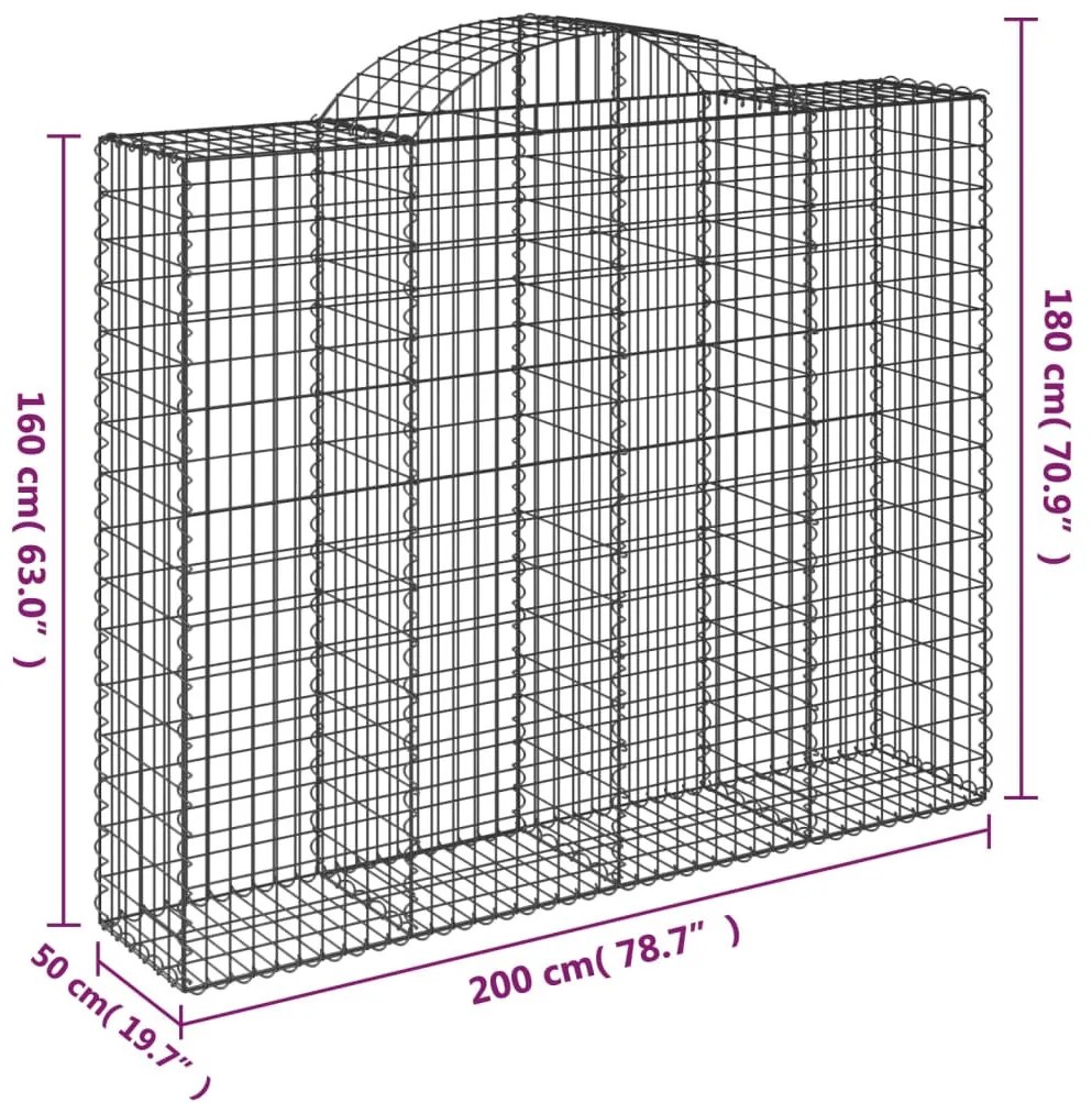 20 db íves horganyzott vas gabion kosár 200x50x160/180 cm