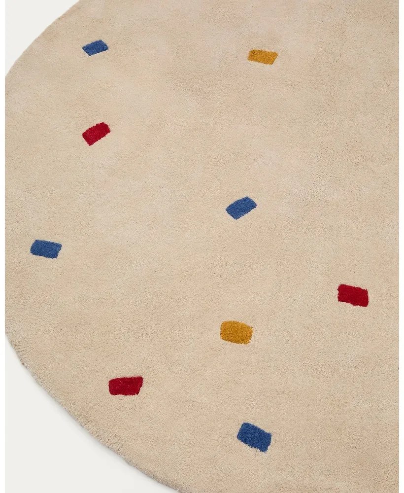 Krémszínű pamut gyerek szőnyeg ø120 cm Luli – Kave Home