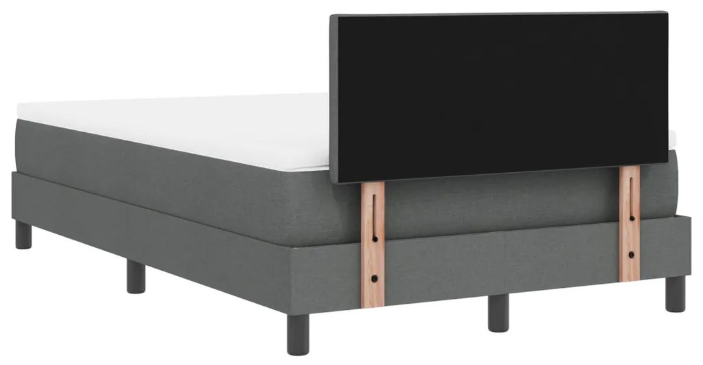 Boxspring ágy matraccal és LED világítással Sötétszürke 120x190 cm Szövet