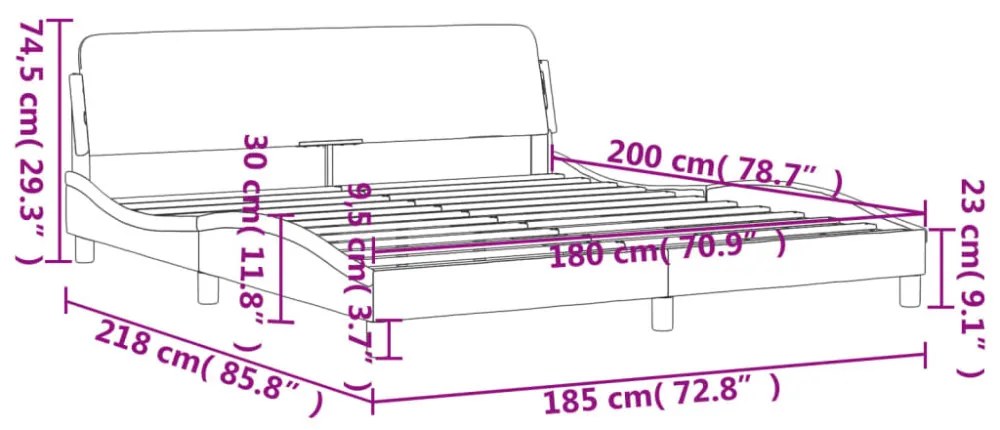 sötétbarna szövet ágykeret Dover 180 x 200 cm