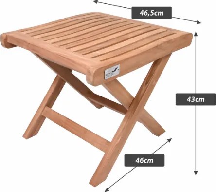 Összecsukható teakfa szék BACAN magasság 43 cm