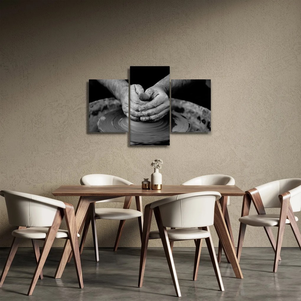 Fekete-fehér kép - kerámia gyártás (90x60 cm)