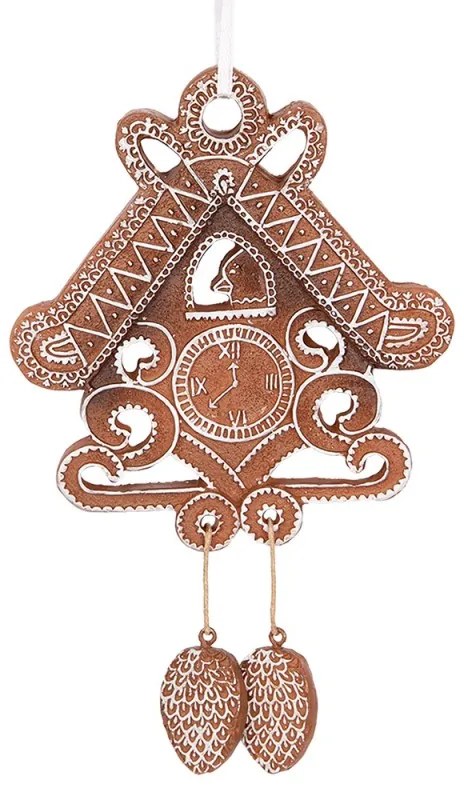 Karácsonyfadísz Mézeskalács kakukkos óra