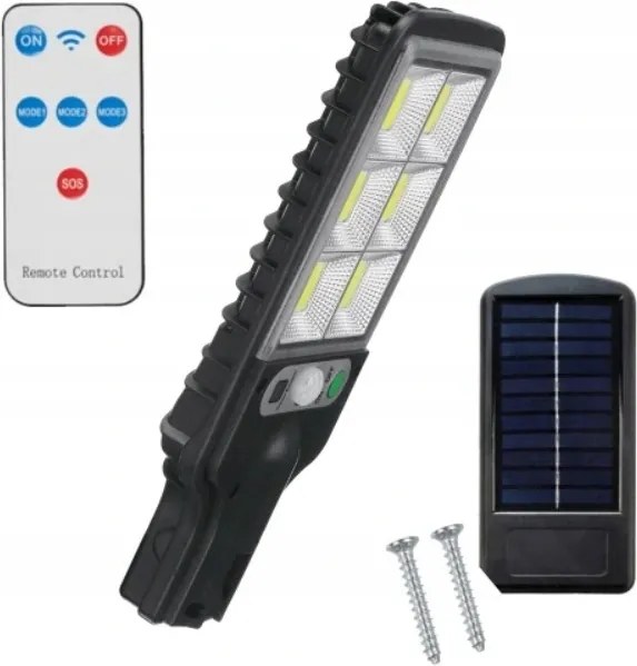 Napelemes Led Lámpa Szürkületi Mozgásérzékelő Kültéri Kerti Cob Távirányító