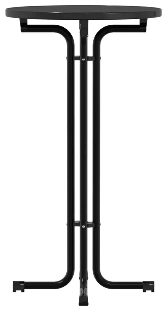 fekete étkezőasztal szerelt fa és acél Ø60x110 cm