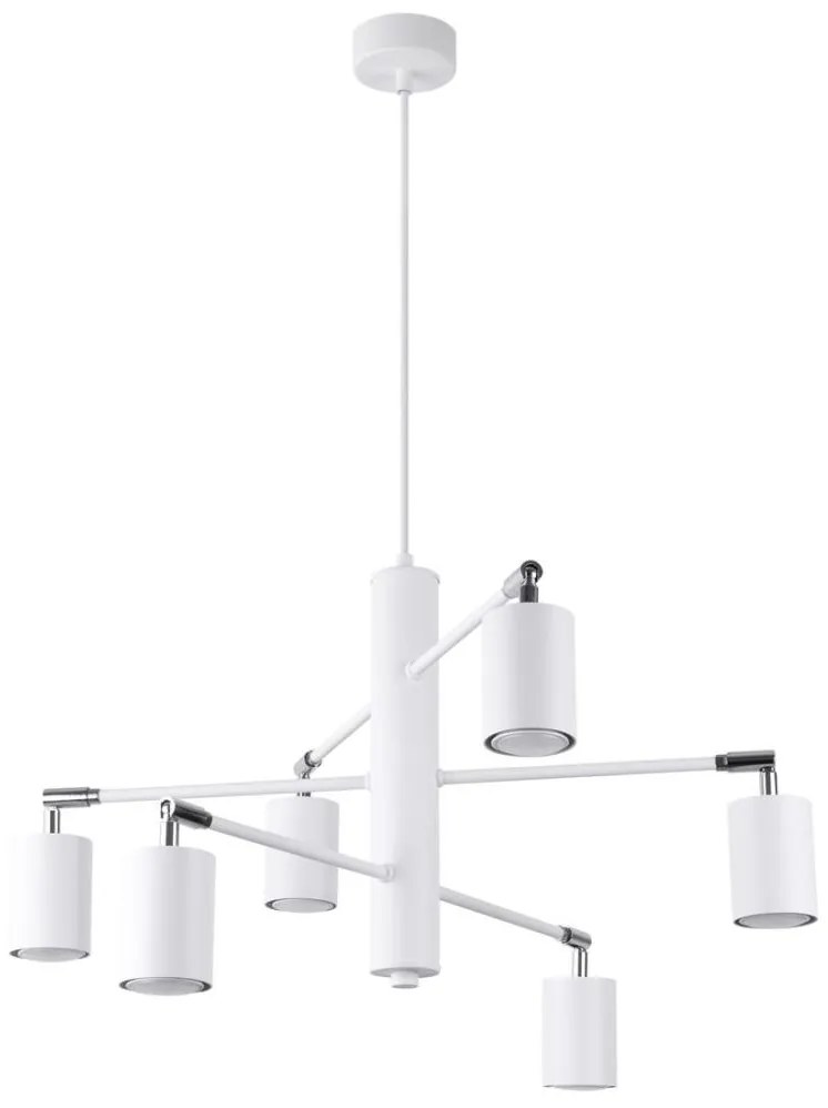 Sollux SL.1206 - Csillár zsinóron LEMMI 6xGU10/10W/230V fehér