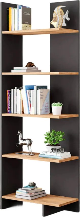 Polcos tároló könyvespolc 45x21x170cm fehér KH10-1