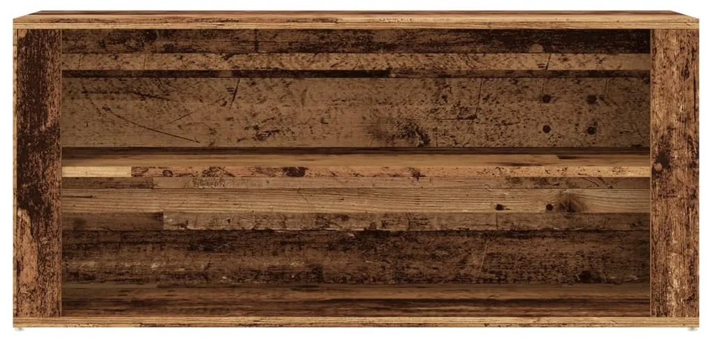 antik fa színű szerelt fa cipőtároló pad 100 x 35 x 45 cm