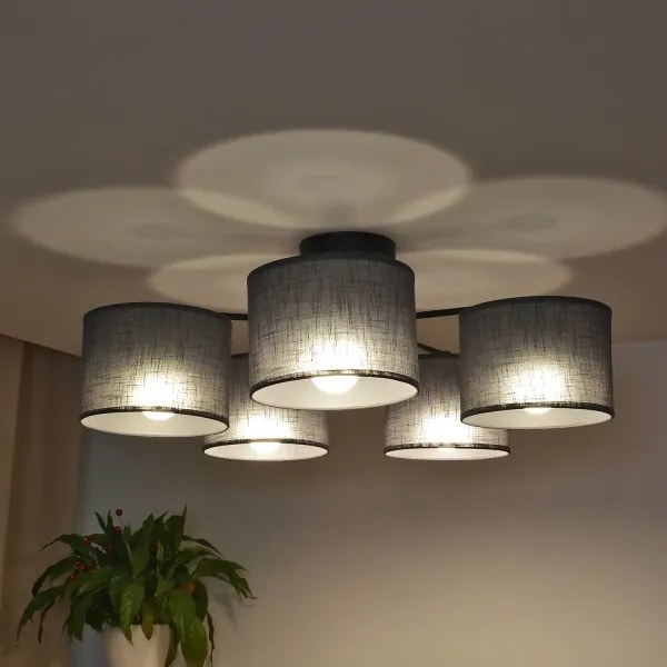 Felületre szerelhető ALBA csillár 5xE27/15W/230V szürke