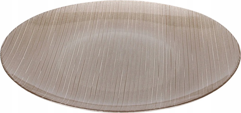 Üvegtányér Lapos Kerek Arany Nagy Dekoratív Karneol 2,5X32 cm