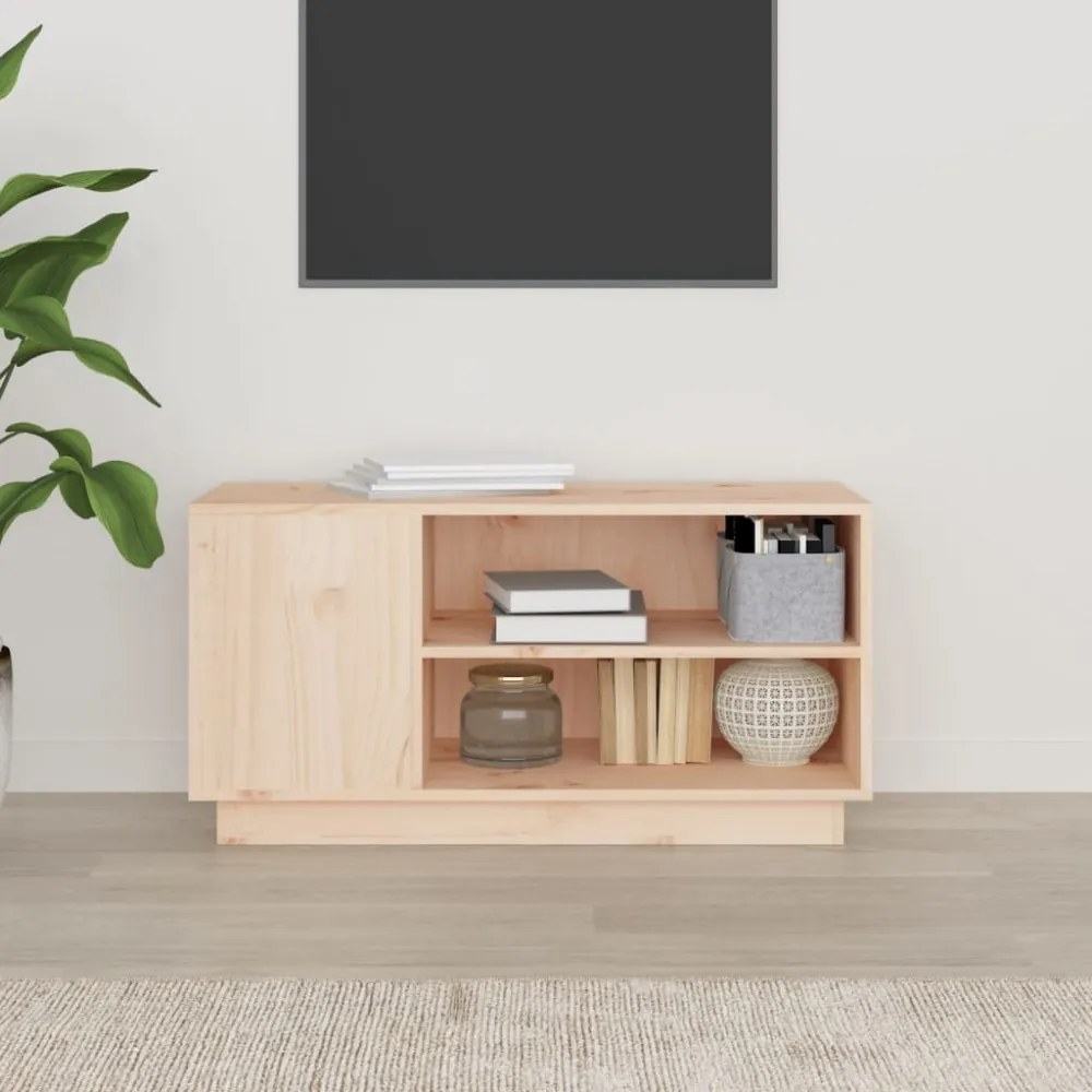 tömör fenyőfa TV-szekrény 80x35x40,5 cm