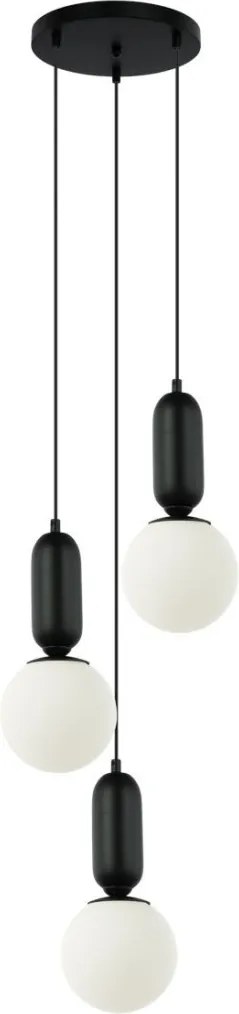 ITALUX PND-02340-3S-BK ALDEVA Többágú Függesztett Lámpa Fehér, Fekete E27 IP20