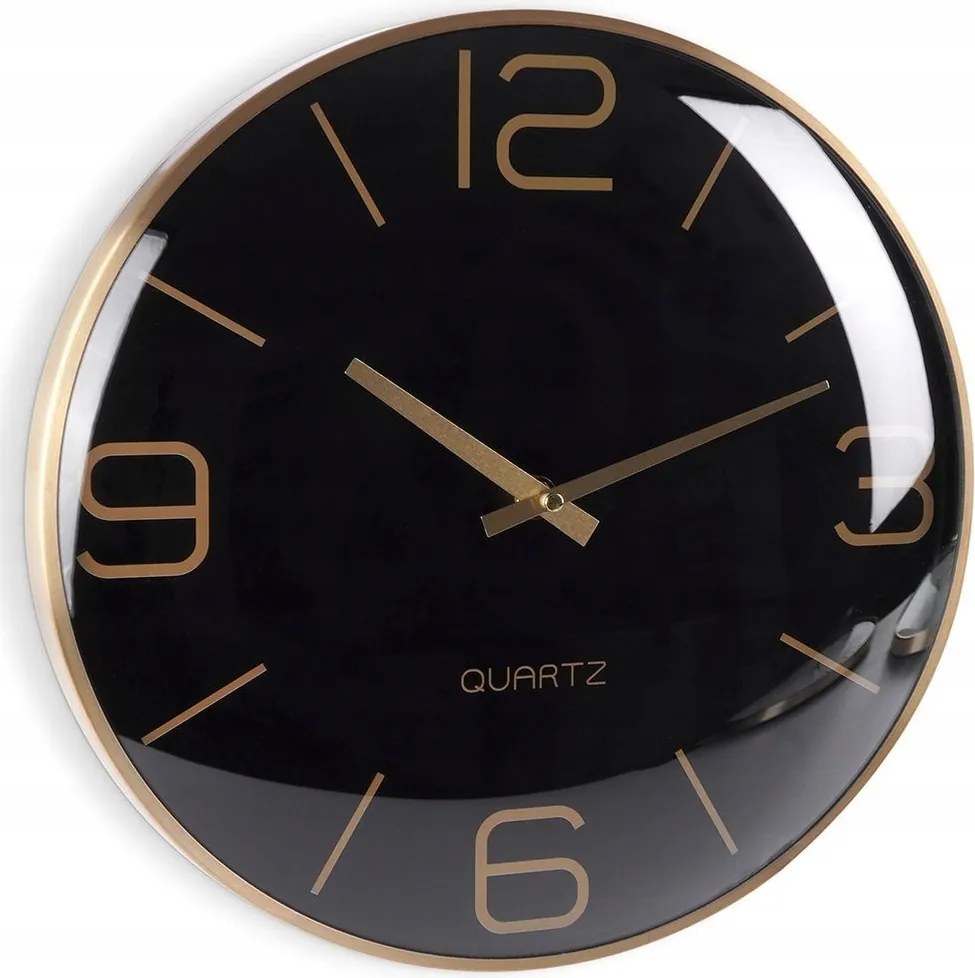 Függő Falióra Modern Csendes Loft Fekete-arany 30 CM