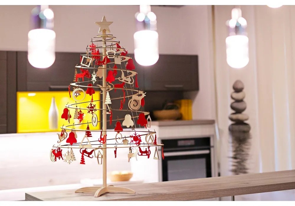 Small csillag csúcsdísz fából, dekorációs karácsonyfára - Spira