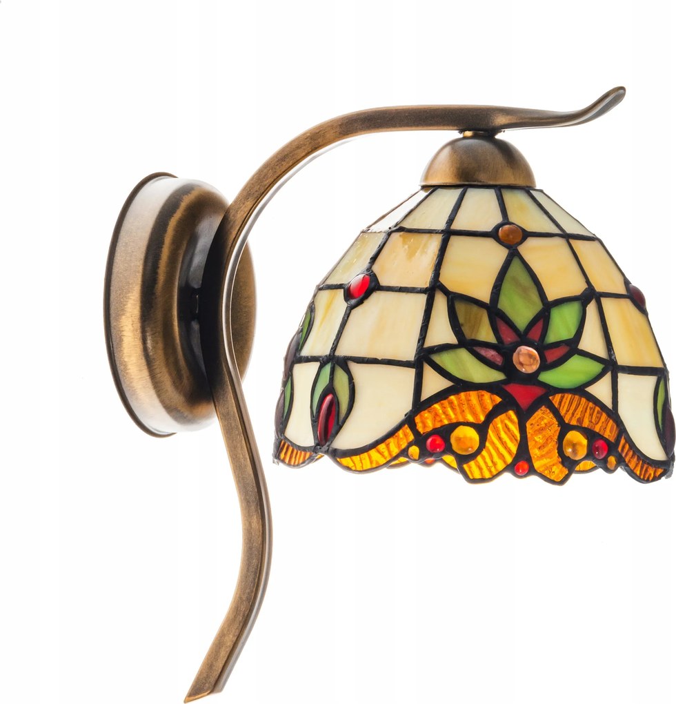 Tiffany stílusú ólomüveg fali lámpa
