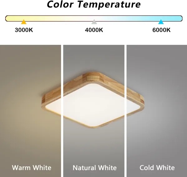 Brilagi - dimmelhető LED lámpa WOODLINE SQUARE LED/48W/230V tölgy 40x40 cm + távirányító