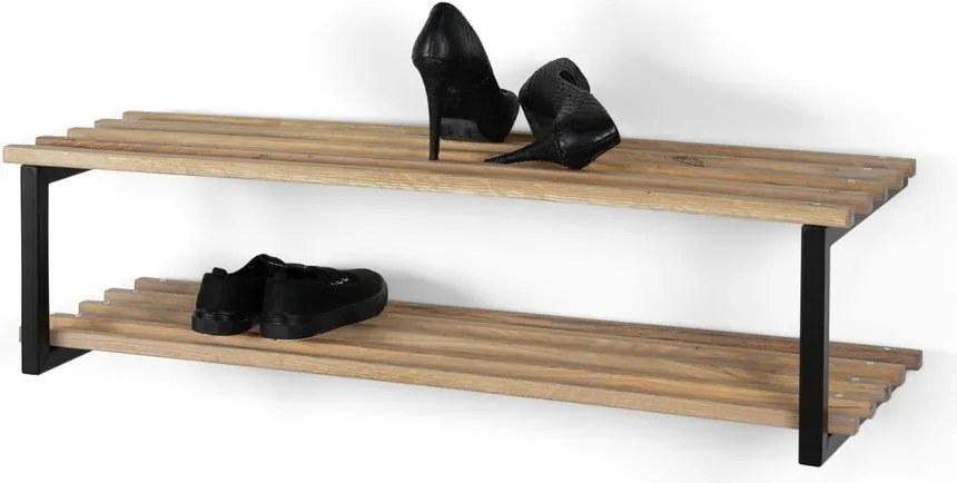 Fekete-natúr színű fém függő cipőtartó 100x26x34 cm Marco – Spinder Design