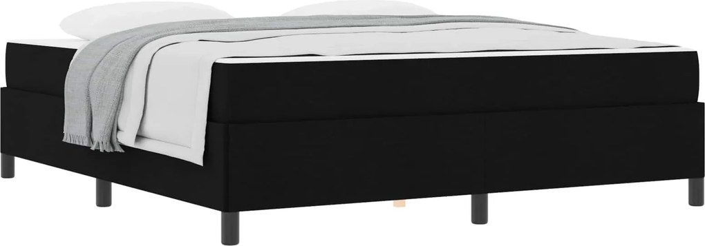 vidaXL Boxrugós ágy Fekete 180 x 200 cm szövet
