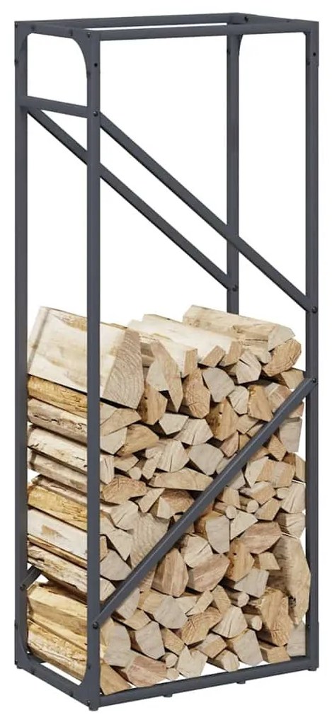 antracitszürke hidegen hengerelt acél tűzifatároló 40x25x100 cm