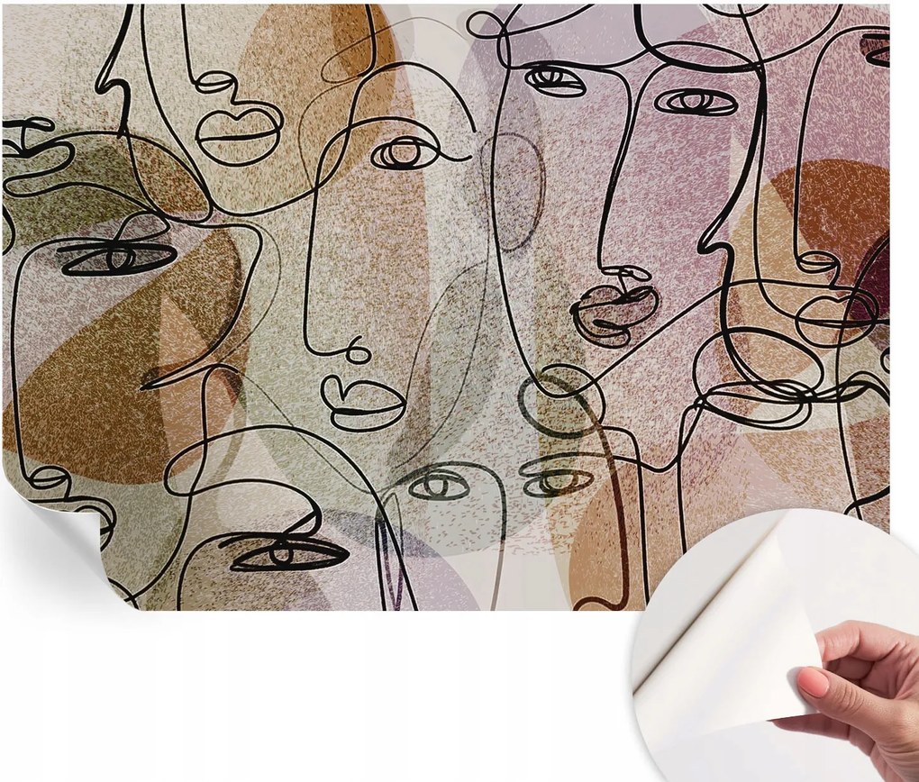 Fotótapéta Fali tapéta Hálószobába és Nappaliba Lineáris arcok 152x104 cm