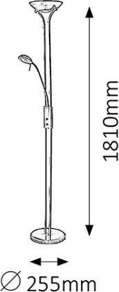Brilagi - Fényerőszabályozható állólámpa SCARLETT 1xR7s/230W/230V + 1xG9/40W fehér