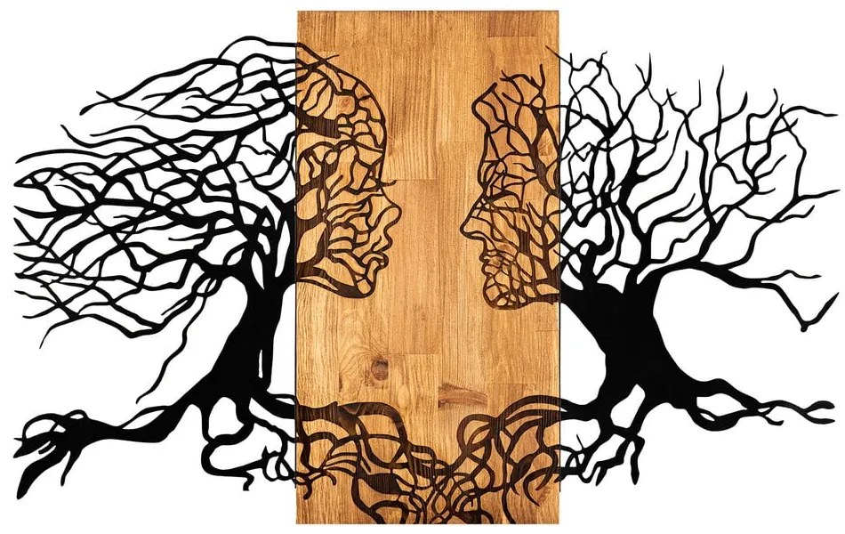 Fa-fém fali dekoráció 92x58 cm Tutku – Wallity