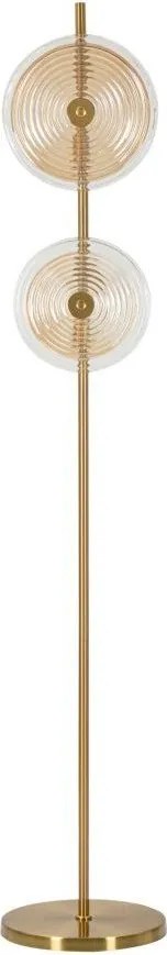 Aranyszínű állólámpa üveg búrával (magasság 170 cm) Venice – Mauro Ferretti