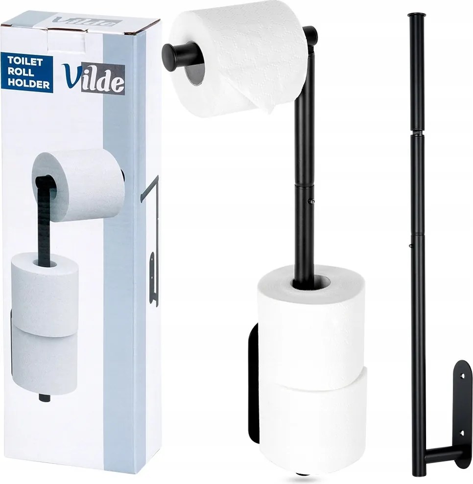 Wc-papír tartó fali akasztós állvány fürdőszobai akasztó fekete